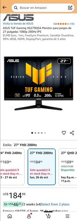 ASUS TUF Gaming 27" Monitor - 200Hz - Brand New!
