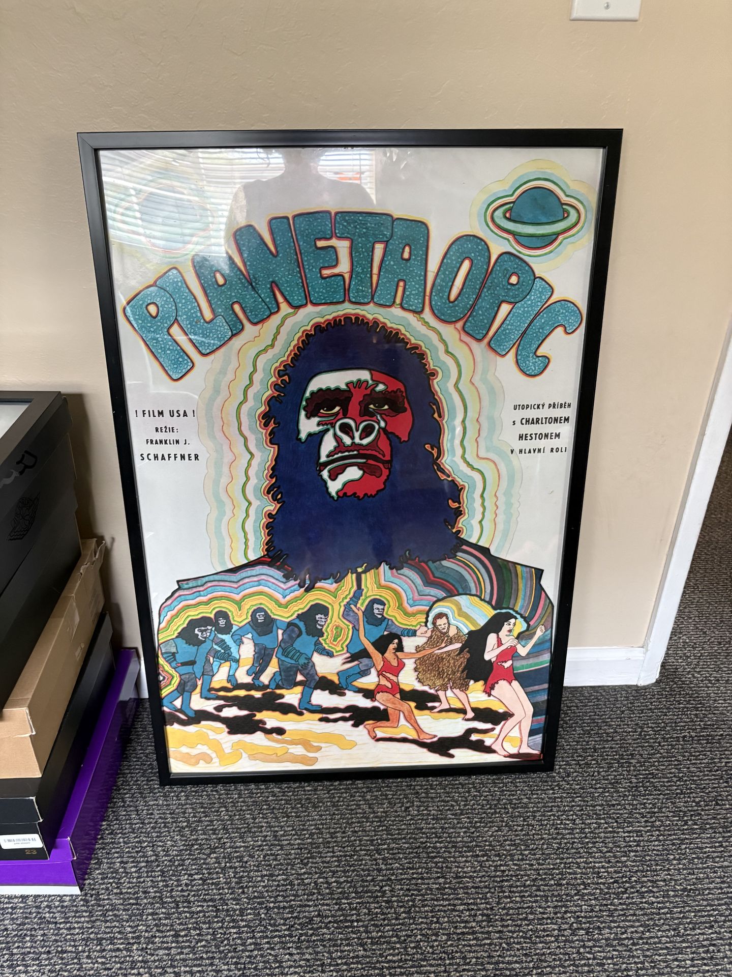 Planet of the apes framed movie poster