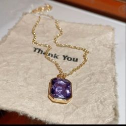 Purple Gemstone Necklace 