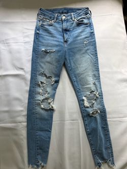 Distressed Skinny Jeans Light Wash Small