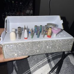 nail desk with dust collector and all of its contents