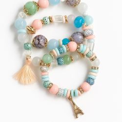 Pastel Charm Bracelet Set 