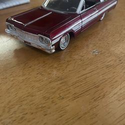 1964 Chevy Impala Lowrider Burgundy Red Toy Car