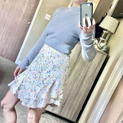 Lauren Conrad Floral Ruffle Skirt