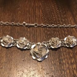 Sterling Mexican Rose necklace 18 inches