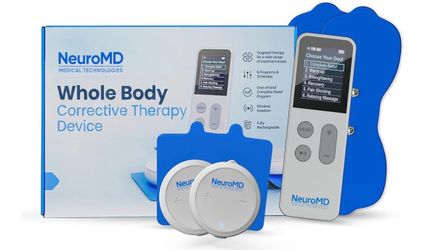 NeuroMD RS-18 Wireless TENS & EMS Unit with Remote Control and Electrode Pads for Temporary Relief of Sore and Aching Muscles
