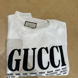 RARE FIND Men’s Size Medium White Gucci City Logo Sweatshirt, Worn Once