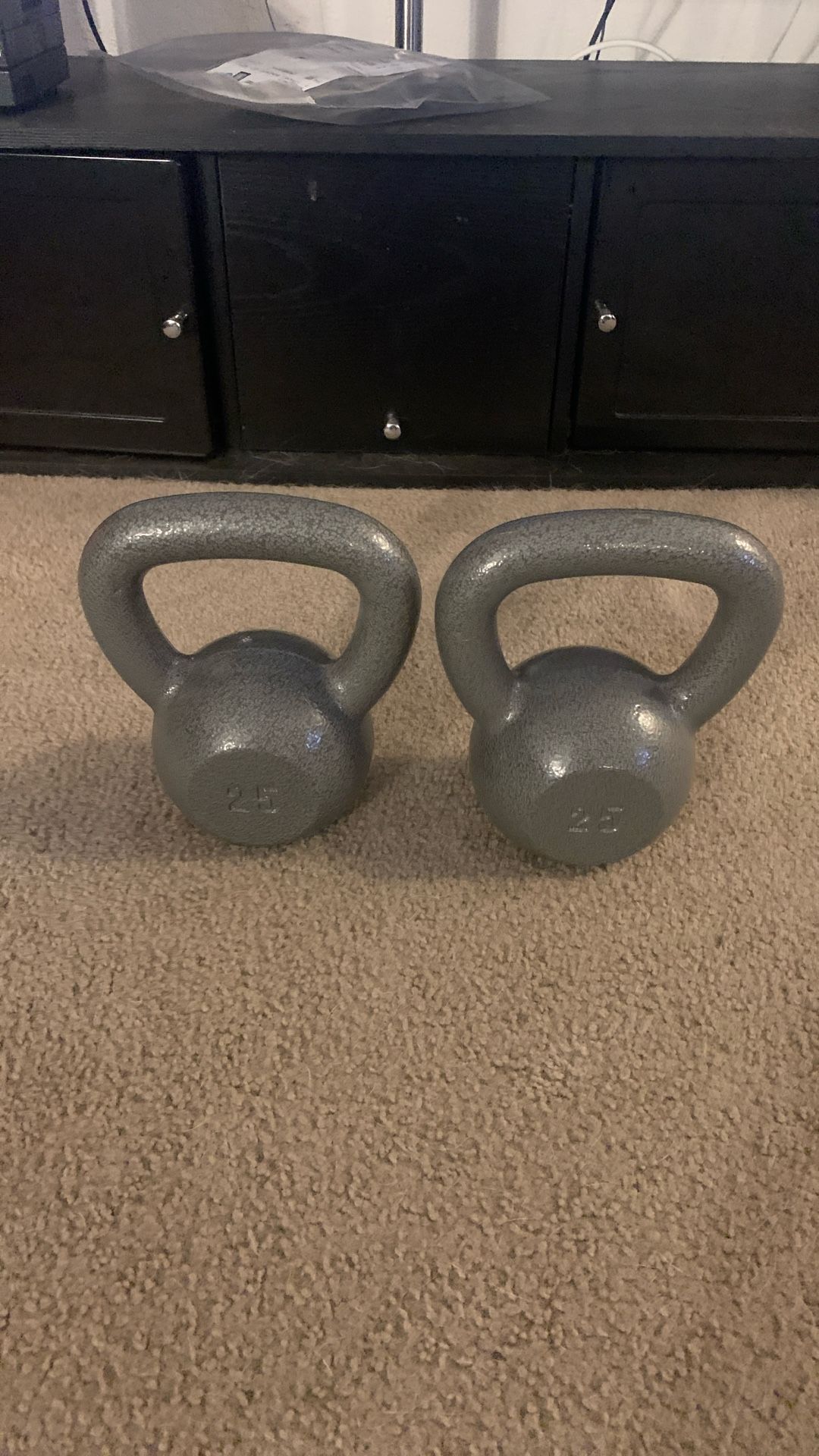 Two 25 Lbs Kettlebells