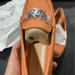 Women's leather loafers slip on shoes