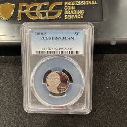 2010 S Gem Proof Jefferson Nickel Graded At PR69 With A Deep Cameo B-20