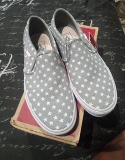 Vans Classic Slip-On Gray Star Print Sneakers