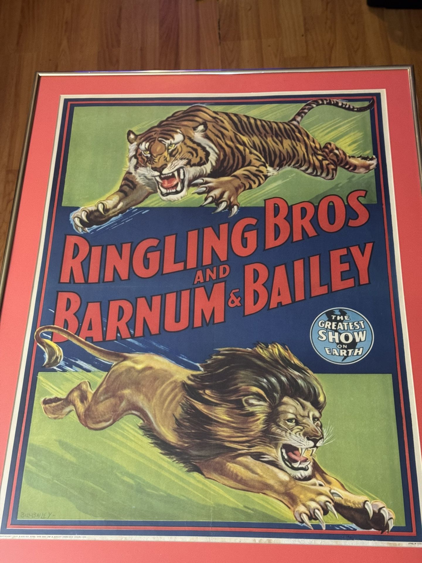 1945 Ringling Bros and Barnum & Bailey Circus Poster Vintage