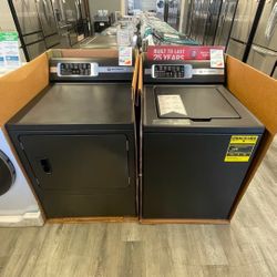 Brand New In Box Speed Queen TR7 Washer With Agitator & DR7 Gas Dryer Laundry Pair With 7 Years Warranty In Matte Black 🖤 ( Call For Pricing 📱 ) 