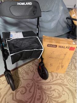 Brand new rolling walker with seat, rollater with 10” all-terrain wheels