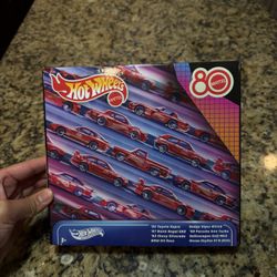 Hot Wheels Mattel 80th Anniversary 8-Pack 8 Toy Car Set Red New Sealed 