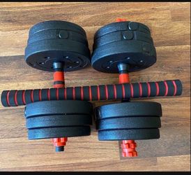 Adjustable Dumbbell Set, 5-44 lbs Free Weight Set with Connector for Barbell, Dumbbells, Push-Up , Fitness Exercises for Home Gym Suitable Men/Women