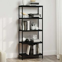 Casaottima Book Shelf, 4 Tier Tall Bookshelf, Modern Wood Bookcase Shelves for Bedroom, Industrial Display Shelf for Living Room Home Offic