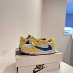 Travis Scott Jordan 1 Canary TD size 6C 
