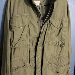 Vintage Military Mens OG-107 Regular Medium Green Long Sleeve Field Coat