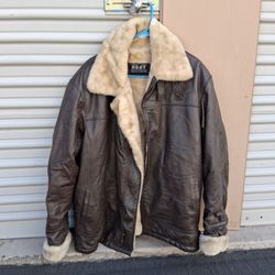 Root Custom Tailor Brown Leather Shearling Jacket