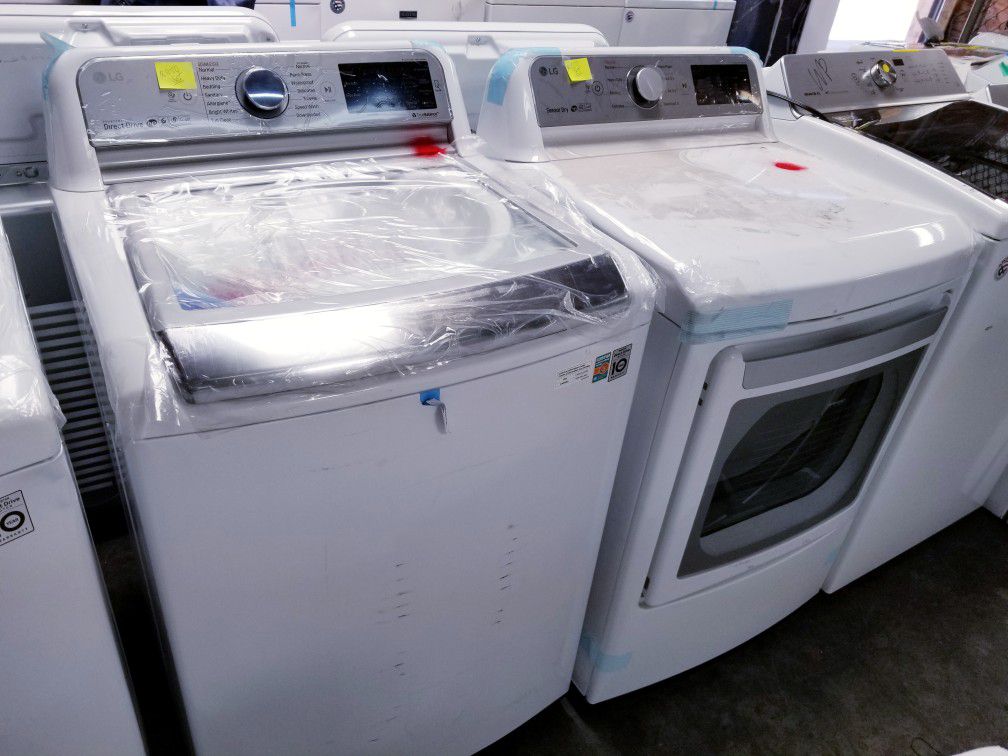 SET" LG"" WASHER AND DRYER (( BRAND NEW, SCRATCH AND DENT"" IS A BUSINESS "" WARRANTY