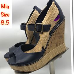 Mia Women’s Navy Wedge Shoes 8.5
