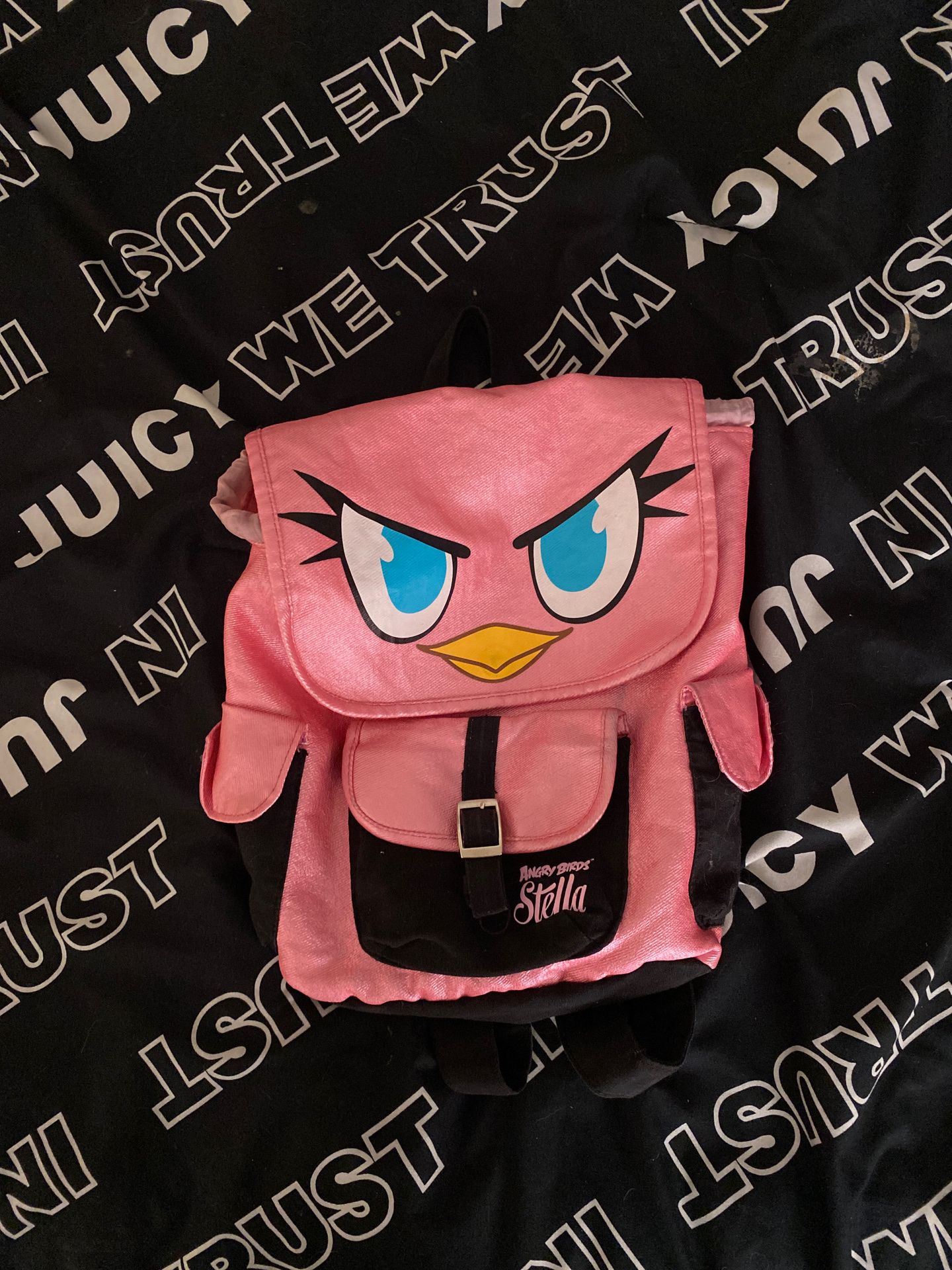 Pink angry bird small backpack