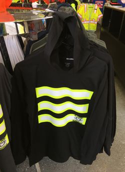 Hi viz long sleeve with hood- black