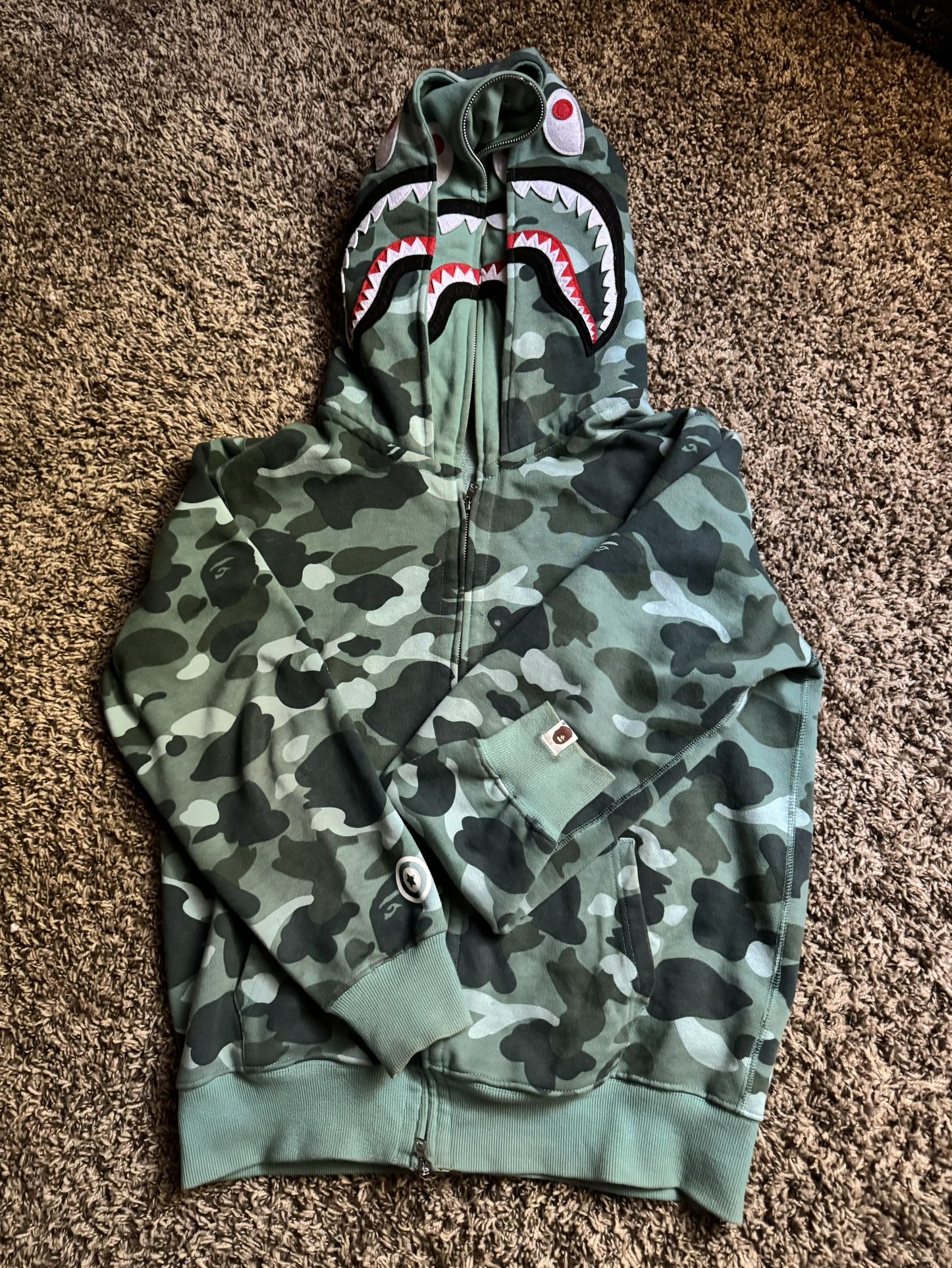 (Send offer) CAMO BAPE double hood Shark Jacket