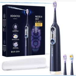 Electric Toothbrush with Water Flosser Combo, 3-in-1: Flosses, Vibrates and Oscillates, Flossing Toothbrush for Adults, Cordless Water Flosser for Tra