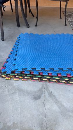 Interlocking exercise mats.