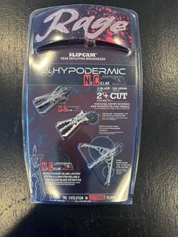 Rage Hypodermic NC No Collar mechanical bowhunting Broadheads 100 Grain 2+" Cut
