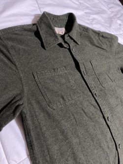 Wool XL Green Long Sleeve Shirt