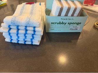 Earthly Scrubby Sponge pack with floor cleaning tissues