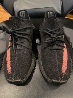 ADIDAS YEEZY BOOST 350 V2 KANYE WEST CORE BLACK RED STRIPE BRED 700 BY9612