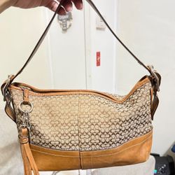 Coach Y2K Tan Signature Demi Pouch Shoulder Bag