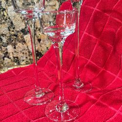 Set Of 3 Votive Long Stem Glass Tea Light, $17