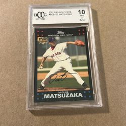 Daisuke Matsuzaka 2007 Topps #BOS1 BGS 9 RC Japanese Pitcher Boston Red Sox