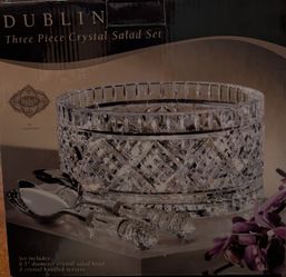 3 Piece Crystal Salad Set