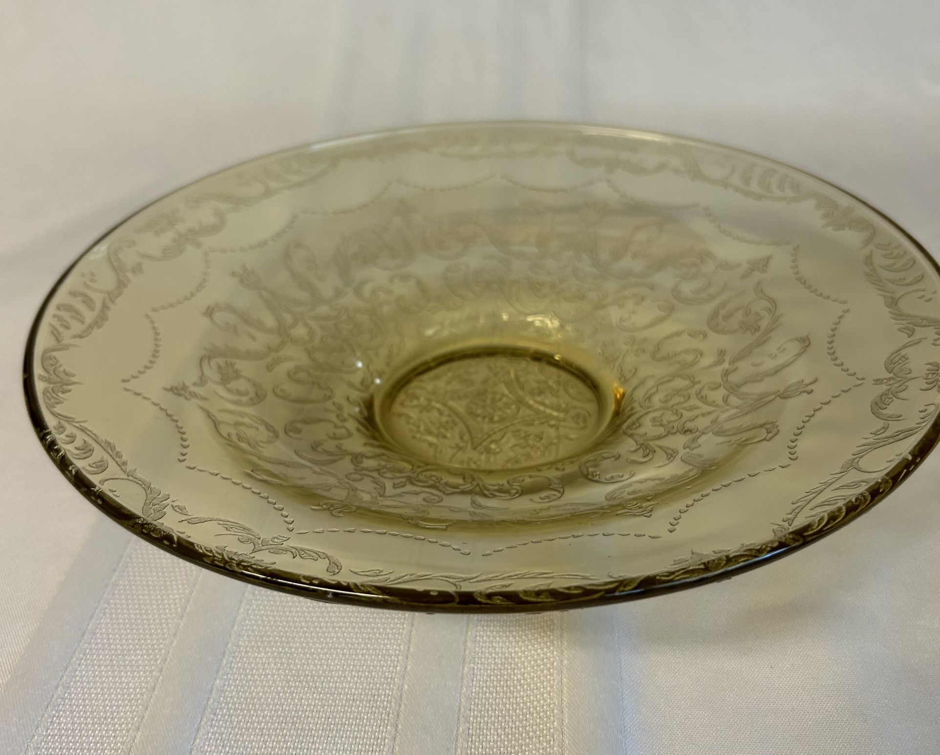 Federal Glass Madrid Amber Low Console Bowl (11”W)