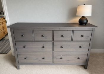 Grey wood 8 drawer dresser