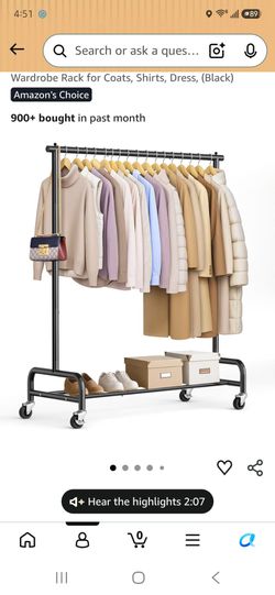Clothing rack on wheels