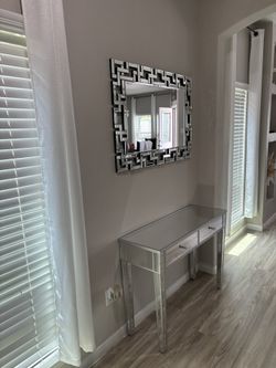 Table and mirror set