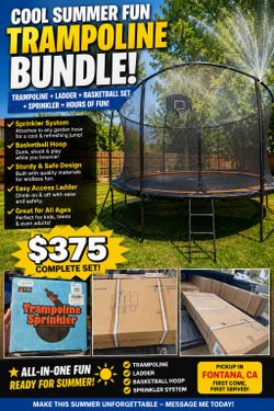 🔥 15 FT Trampoline Set w/ Basketball Hoop, Ladder & Sprinkler – NEW IN BOX 🔥