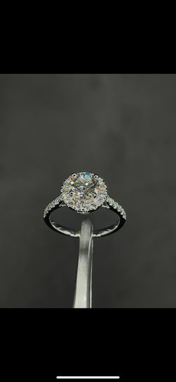 1ct VS lab diamond engagement ring .35 flooded side stones