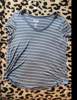 SO Women's Blue and White Striped Tee