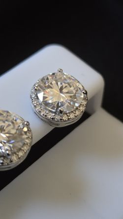 10mm Halo Moissanite Earrings