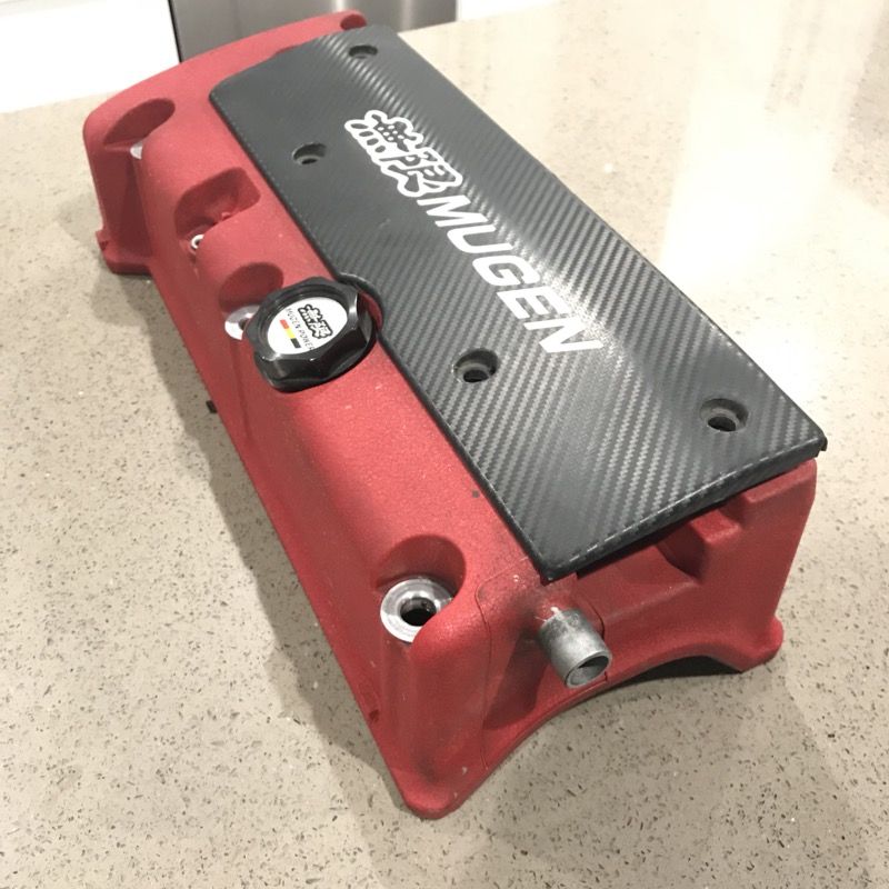 JDM REAL TYPE R VALVE COVER FOR K20K24 WITH MUGEN STYLE SPARK PLUG COVER AND MUGEN STYLE OIL