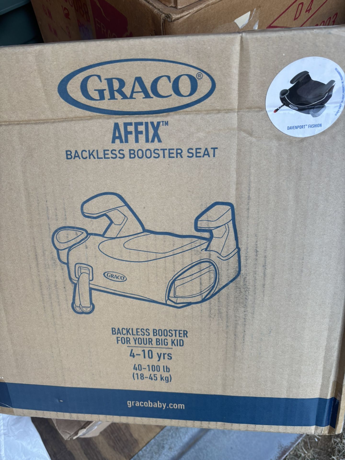Kids Booster Seat. Graco Affix Backless Booster Seat. $50.00 Dollars.