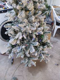 PRE-LIT FLOCKED FRISCO PINE TREE
